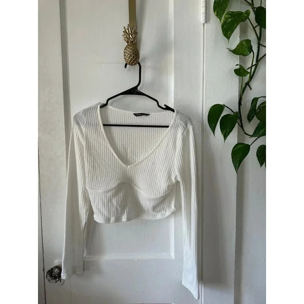 SHEIN Women’s size Large White long sleeve shirt